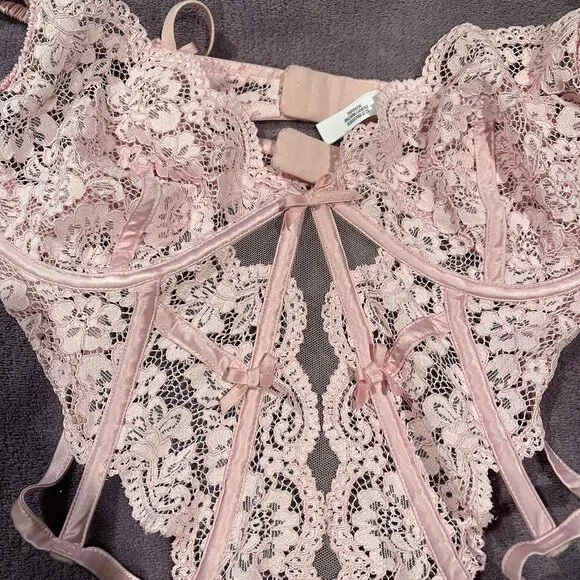 FOR LOVE & LEMONS pink one piece lingerie size XL, designed in Los Angeles - Picture 5 of 7